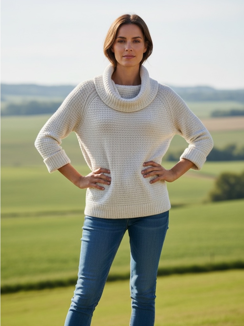 BB Dakota Gray Cowl Neck Sweater
